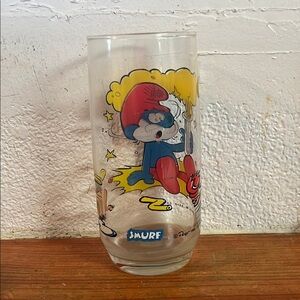 Papa Smurf Glass collectors cup